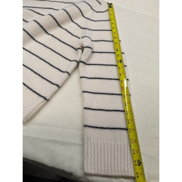 Vince 100% Cashmere Striped Crewneck Women's Knit Sweater White XXL NWT $395 - Picture 13 of 13
